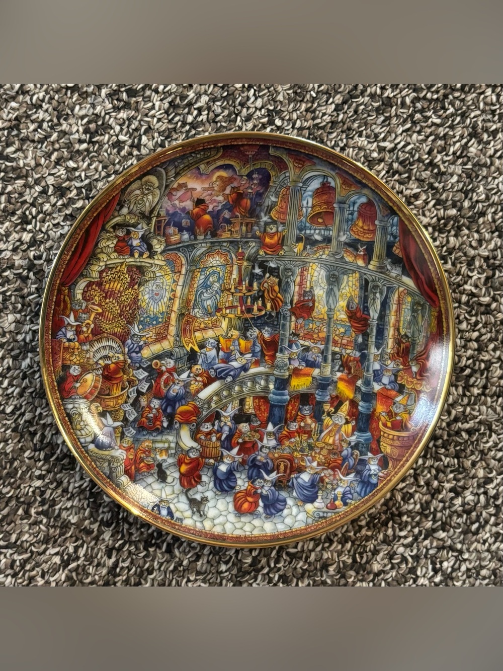 "Purr-cussion Section" Collectible Plate - Bill Bell's Holiday Cats Plate